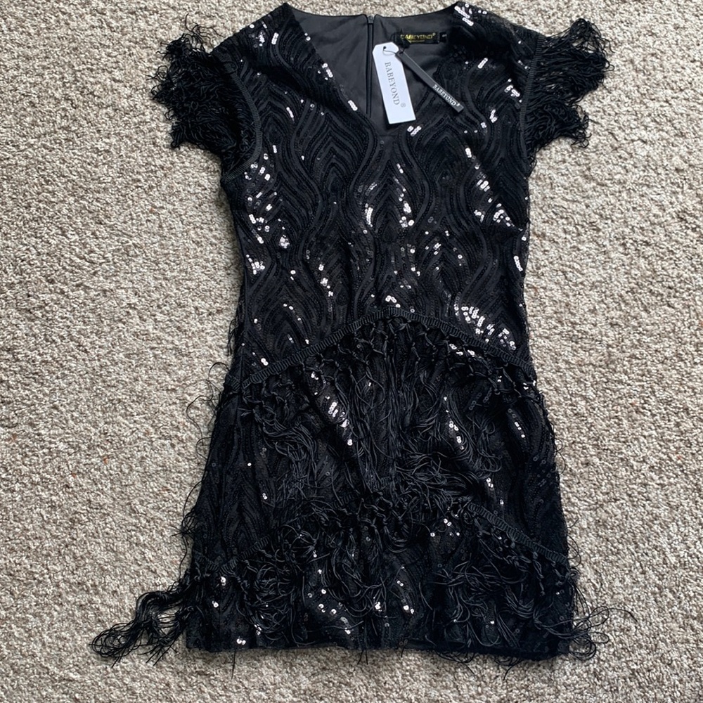 1920’s Flapper Dress Black Sequins